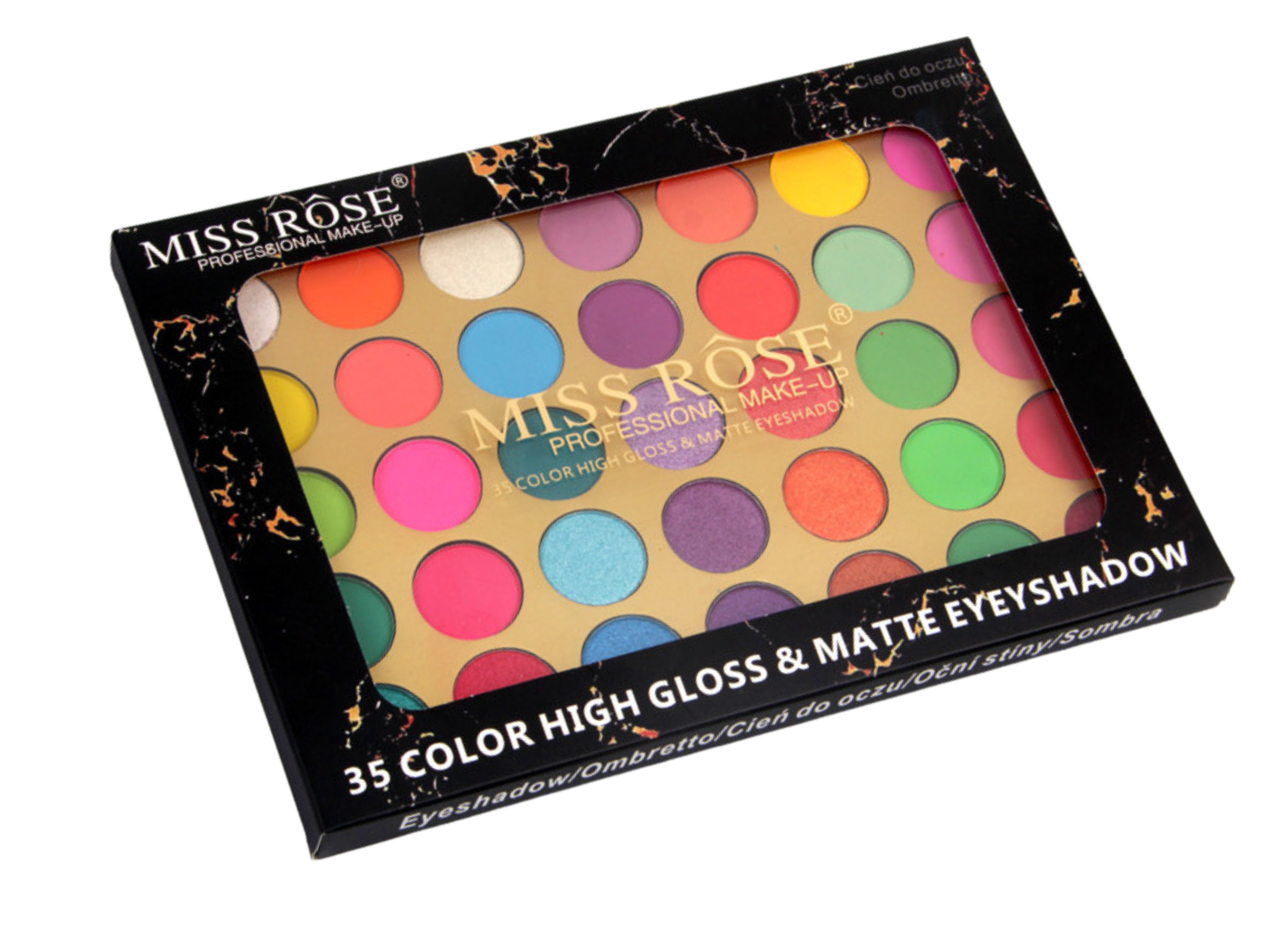 Paleta de Sombras Color High Gloss e Matte 35 cores Miss Rôse