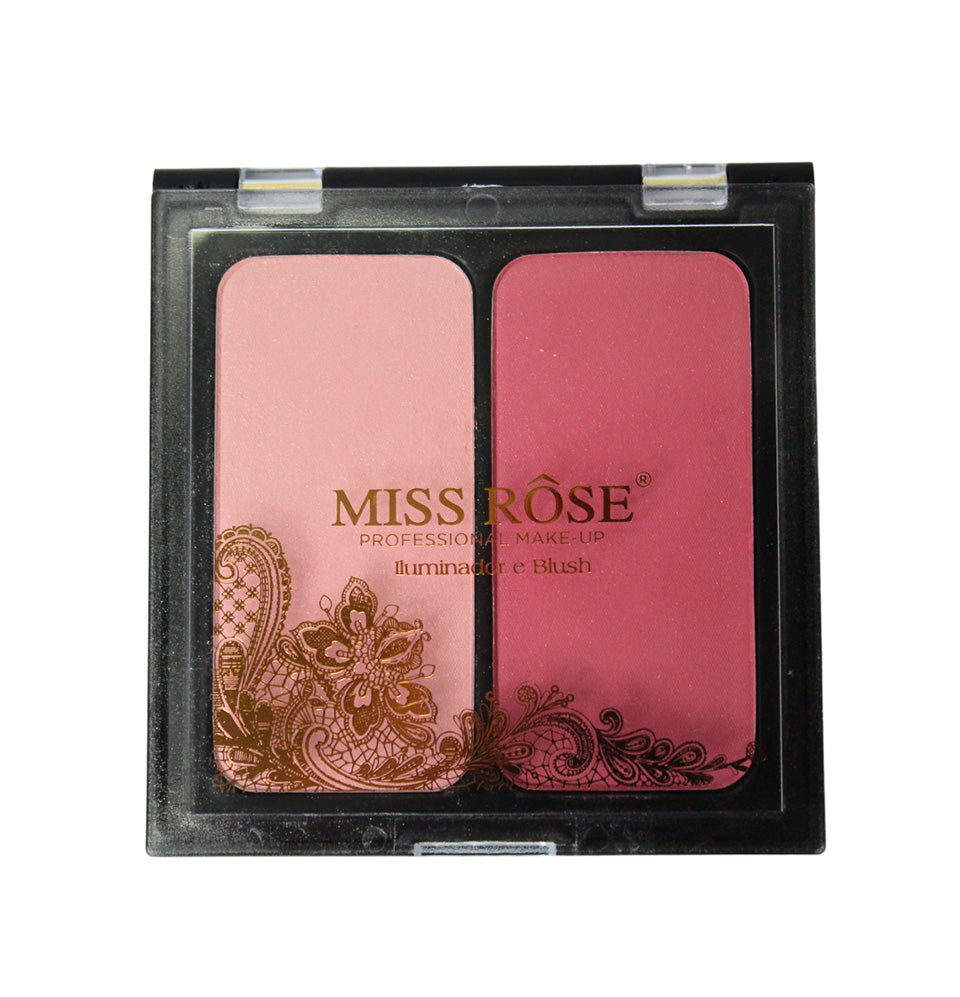 Paleta de Blush e Iluminador - Coleção Renda cor 1 Miss Rôse