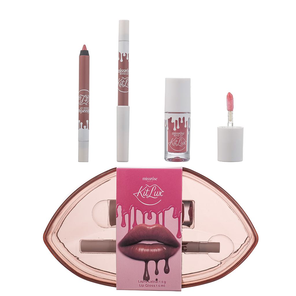 Kit Lip Gloss e Lápis Lábial - Miss Rôse - Miss Rôse Brasil