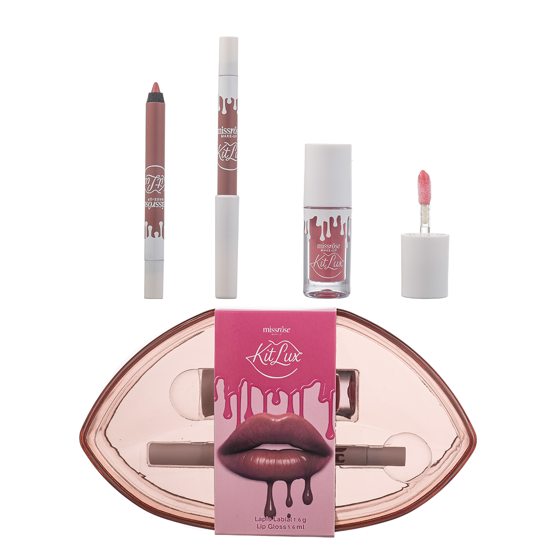 Kit Lip Gloss e Lápis Lábial - Miss Rôse - Miss Rôse Brasil