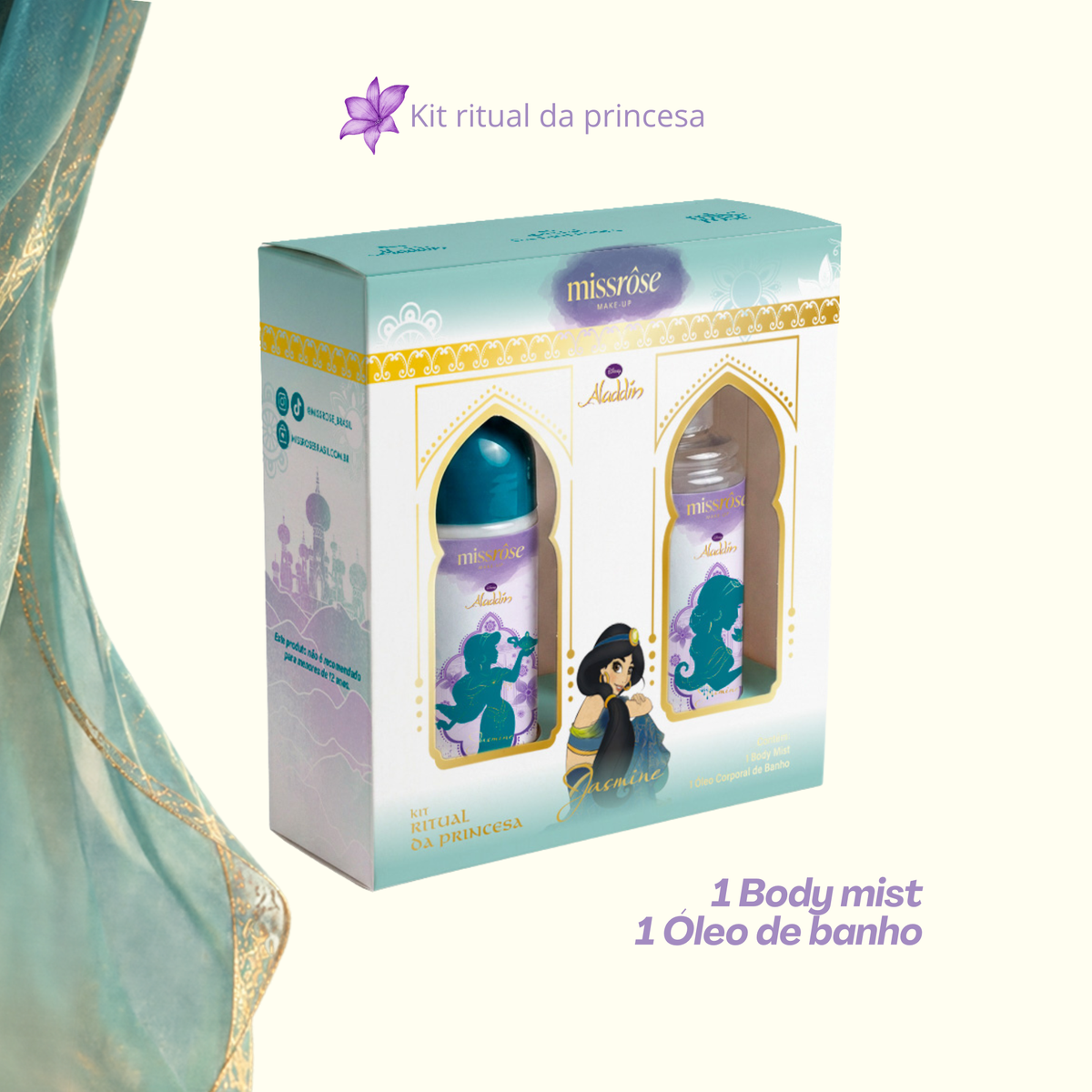 Kit Ritual da Princesa Body Mist Jasmine + Óleo de Banho - Miss Rôse